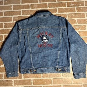 Vintage The Disney Store Blue Denim Button-Up Mickey Mouse Mens Medium Jacket